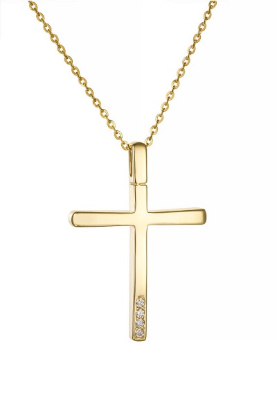 Σετ Σταυρός με Αλυσίδα 40cm Χρυσός 14Κ Λουστρέ 7178