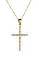Σετ Σταυρός με Αλυσίδα Χρυσός 14Κ Πετράτος