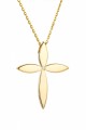 Σετ Σταυρός με Αλυσίδα Χρυσός 14Κ Flower 7447