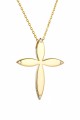 Σετ Σταυρός με Αλυσίδα Χρυσός 14Κ Flower 7448