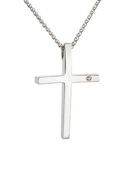 Σταυρός Βάπτισης Λευκόχρυσος 14Κ Λουστρέ 7457