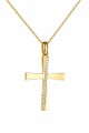 Σετ Σταυρός με Αλυσίδα Χρυσός 14Κ Λουστρέ 7511