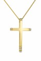 Σετ Σταυρός με Αλυσίδα Χρυσός 14Κ Διπλής Όψης 7548