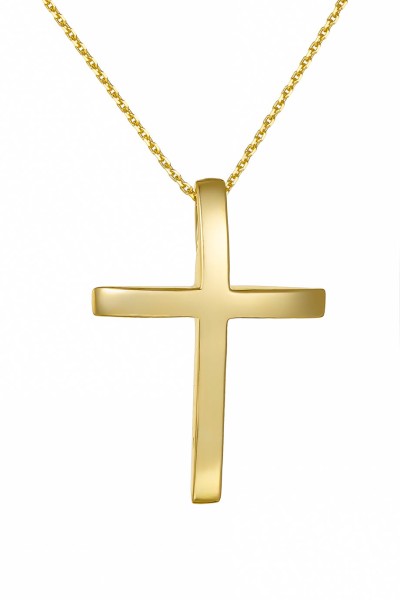 Σετ Σταυρός με Αλυσίδα Χρυσός 14Κ Minimal 7549