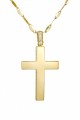 Σετ Σταυρός με Αλυσίδα Χρυσός 14Κ Διπλής Όψης 7552