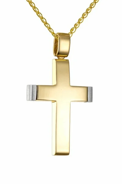 Σταυρός Βάπτισης Χρυσός 14Κ Μασίφ Διπλής Όψης 7553