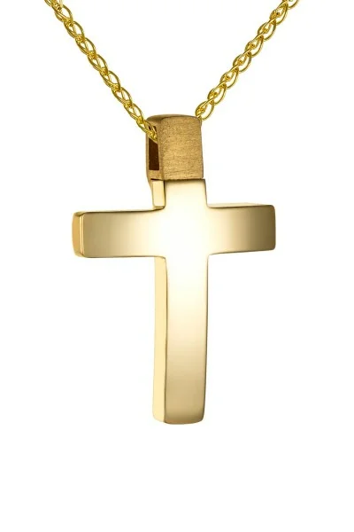 Σταυρός Βάπτισης Χρυσός 14Κ Μασίφ Διπλής Όψης 7555