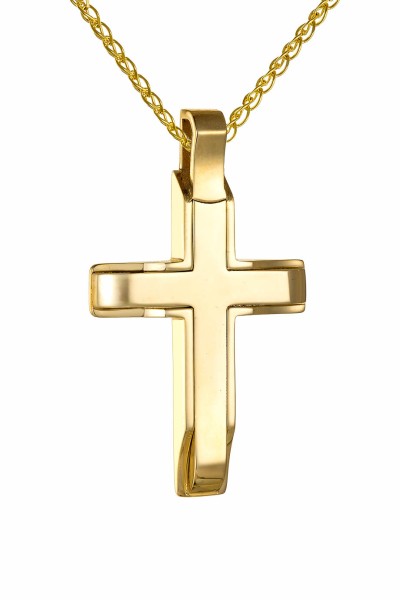 Σταυρός Βάπτισης Χρυσός 14Κ Μασίφ Λουστρέ 7561