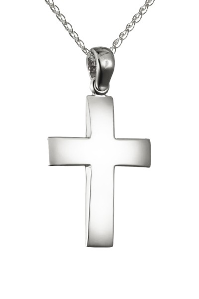 Σταυρός Βάπτισης Λευκόχρυσος 14Κ Λουστρέ 7581