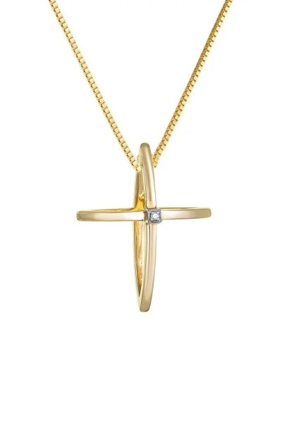 Σετ Σταυρός με Αλυσίδα Χρυσός 14Κ Fashion 7596