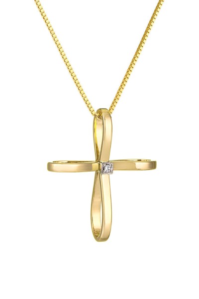  Σετ Σταυρός με Αλυσίδα Χρυσός 14Κ Fashion 7598