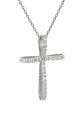 Σετ Σταυρός με Αλυσίδα Λευκόχρυσος 14Κ Φιόγκος 7599
