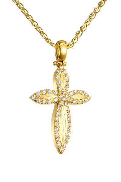 Σταυρός Βάπτισης Χρυσός 14Κ Ζαγρέ 7630