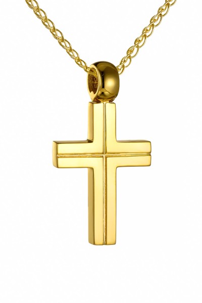 Σταυρός Βάπτισης Χρυσός 14Κ Λουστρέ 7632