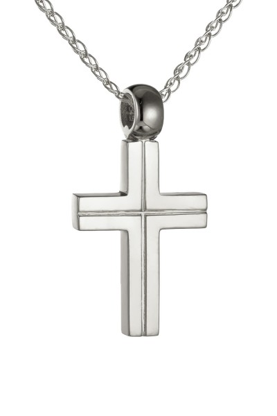 Σταυρός Βάπτισης Λευκόχρυσος 14Κ Λουστρέ 7668