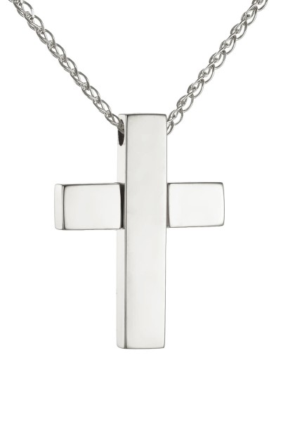 Σταυρός Βάπτισης Λευκόχρυσος 14Κ Λουστρέ 7784