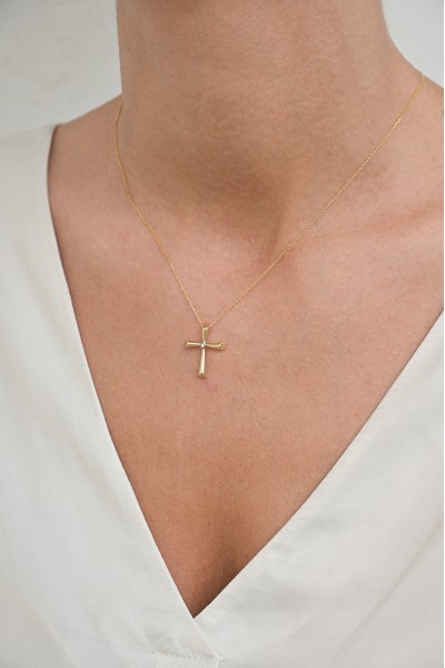 Σετ Σταυρός με Αλυσίδα Χρυσός 14Κ Μοντέρνος 4390