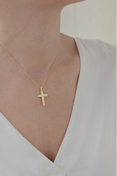 Σταυρός Βάπτισης Χρυσός 14Κ Λουστρέ 7144