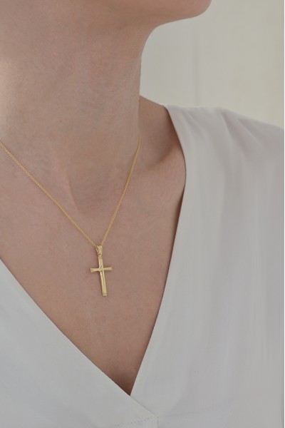 Σταυρός Βάπτισης Χρυσός 14Κ Minimal 7179