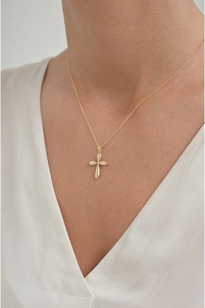 Σταυρός Βάπτισης Χρυσός 14Κ Minimal 7441