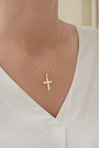 Σταυρός Βάπτισης Χρυσός 14Κ Minimal 7445
