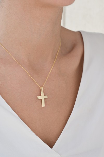 Σταυρός Βάπτισης Χρυσός 14Κ Μασίφ Minimal 7558