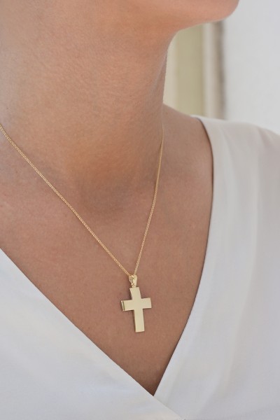 Σταυρός Βάπτισης Χρυσός 14Κ Μασίφ Minimal 7559