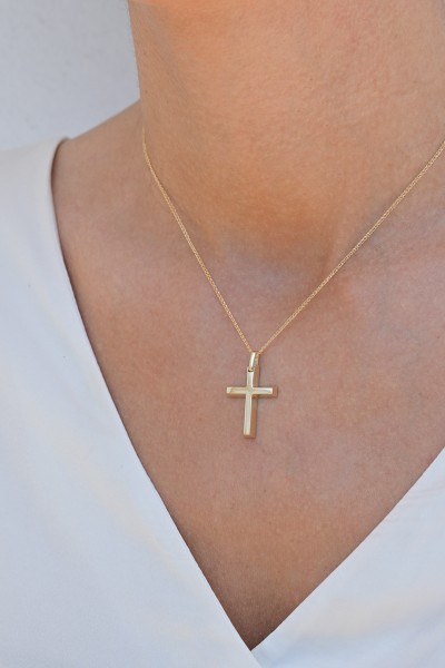 Σταυρός Βάπτισης Χρυσός 14Κ Λουστρέ 7563