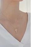 Σετ Σταυρός με Αλυσίδα Χρυσός 14Κ Διπλής Όψης 7621