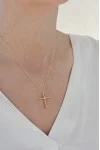 Σετ Σταυρός με Αλυσίδα Χρυσός 14Κ Minimal 7625