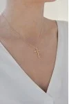 Σετ Σταυρός με Αλυσίδα Χρυσός 14Κ Λουστρέ 7627