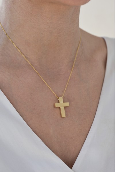 Σταυρός Βάπτισης Χρυσός 14Κ Λουστρέ 7628