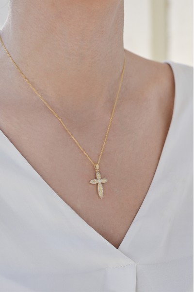 Σταυρός Βάπτισης Χρυσός 14Κ Ζαγρέ 7630