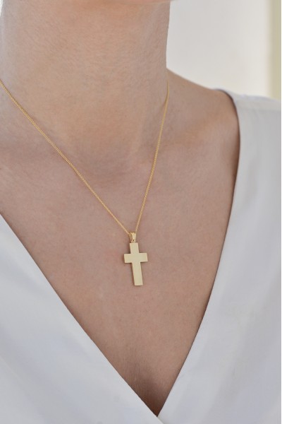 Σταυρός Βάπτισης Χρυσός 14Κ Λουστρέ 7631