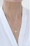 Σετ Σταυρός με Αλυσίδα Χρυσός 9Κ Minimal 7923