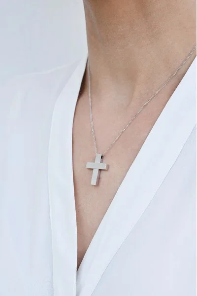 Σταυρός Βάπτισης Λευκόχρυσος 14Κ Λουστρέ 7784