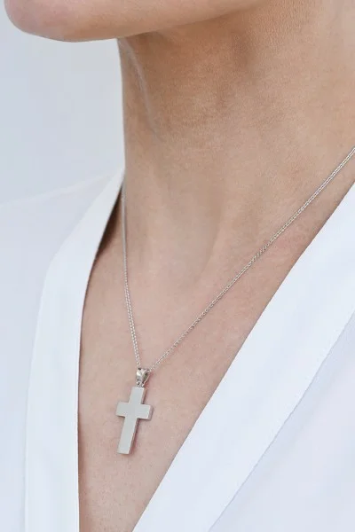 Σταυρός Βάπτισης Λευκόχρυσος 14Κ Λουστρέ 7785