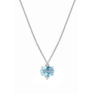 Κολιέ Λευκόχρυσο 18Κ Διαμάντι Aquamarine 0.73Ct