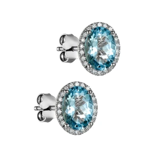 Σκουλαρίκια Λευκόχρυσο 18Κ Aquamarine Brillant 2.05ct