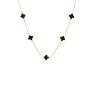 Κολιέ Χρυσό 14Κ Flower Blossom Black