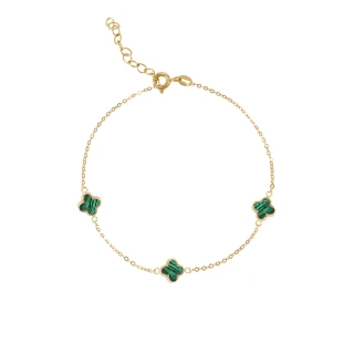 Βραχιόλι Χρυσό 14Κ Flower Blossom Green