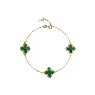 Βραχιόλι Χρυσό 14Κ Green Flowers