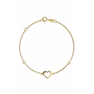 Βραχιόλι Χρυσό 9Κ Shiny Heart Dots