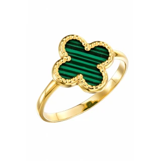 Δαχτυλίδι Χρυσό 14Κ Green Flower Μαλαχίτης