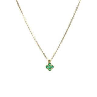 Κολιέ Χρυσό 9Κ Green Flower