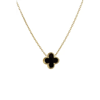 Κολιέ Χρυσό 14Κ Black Flower