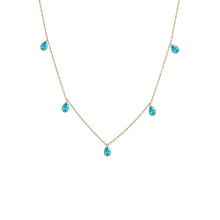 Κολιέ Lumière Χρυσό 14Κ Blue Drops