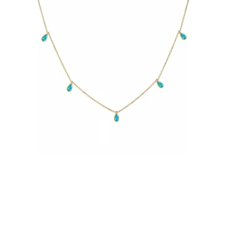 Κολιέ Lumière Χρυσό 9Κ Blue Mini Drops