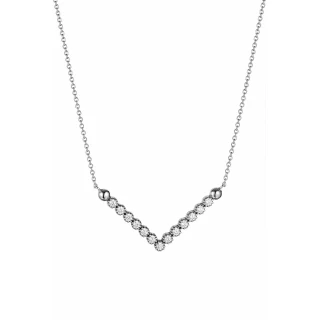 Κολιέ Λευκόχρυσο 9Κ White V Dots