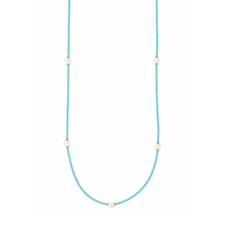 Κολιέ Ασημένιο Blue Pearls